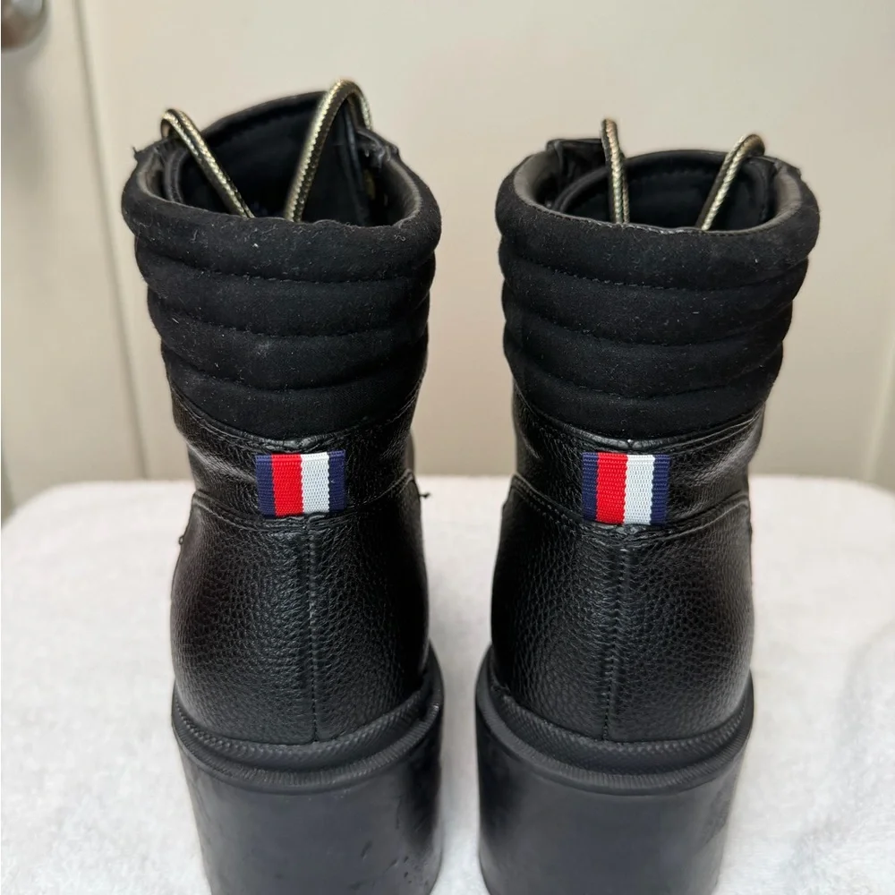 Tommy Hilfiger Black Combat Boots with Gold Details - Picture 11 of 16